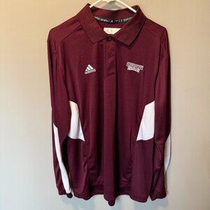 XL Adidas Long Sleeve MS State Polo Shirt